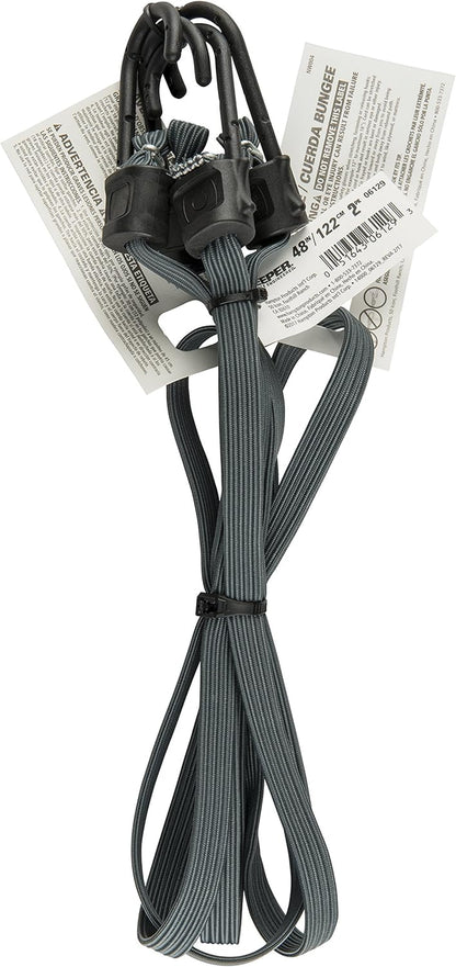 - 48” Flat Narrow Bungee Cord, 2 Pack - UV and Weather-Resistant