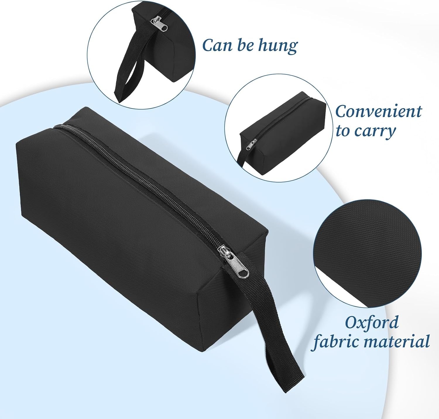 Small Tool Bags Zippered Tool Pouch Canvas Screwdriver Pouch Black Canvas Utility Screw Pouches for Small Tools Screws Screwdrivers Pliers Storage Organizer
