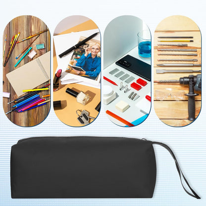 Small Tool Bags Zippered Tool Pouch Canvas Screwdriver Pouch Black Canvas Utility Screw Pouches for Small Tools Screws Screwdrivers Pliers Storage Organizer